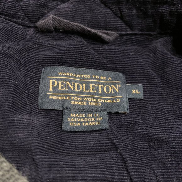 Pendleton Lambswool Forrest Twill Snap Front Shirt Men's XL Gray Black Blue Wool - Picture 4 of 8